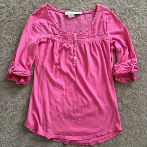 Pink henley shirt